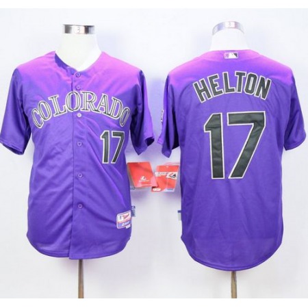 Rockies #17 Todd Helton Purple Cool Base Stitched MLB Jersey