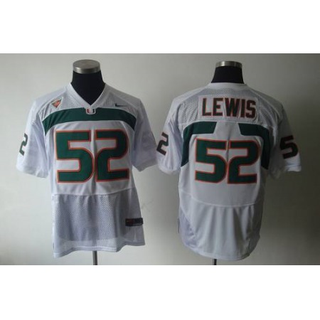 Hurricanes #52 Ray Lewis White Stitched NCAA Jerseys