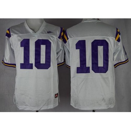 LSU Tigers #10 Anthony Jennings White Stitched NCAA Jersey