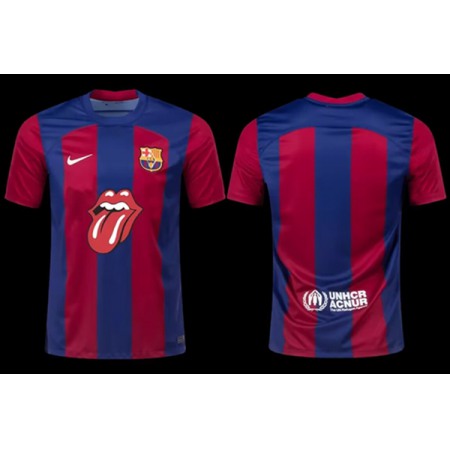 Men's Barcelona Blank 2023/24 Rolling Stones Soccer Jersey