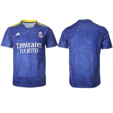 Men's Real Madrid 2021/22 Blue Away Soccer Jersey