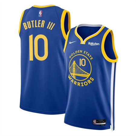 Men's Golden State Warriors #10 Jimmy Butler III Blue 2025 Icon Edition Stitched Basketball Jersey