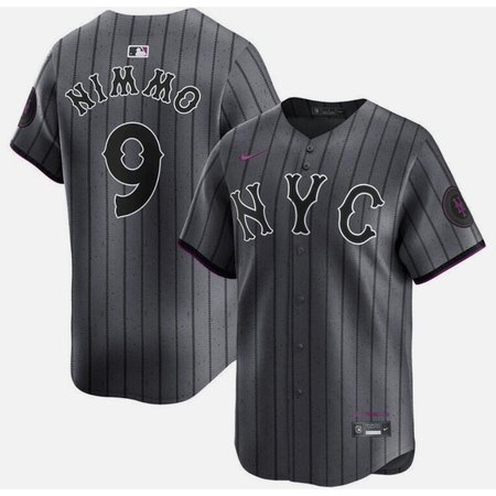 Youth New York Mets #9 Brandon Nimmo Graphite 2024 City Connect Limited Stitched Baseball Jersey