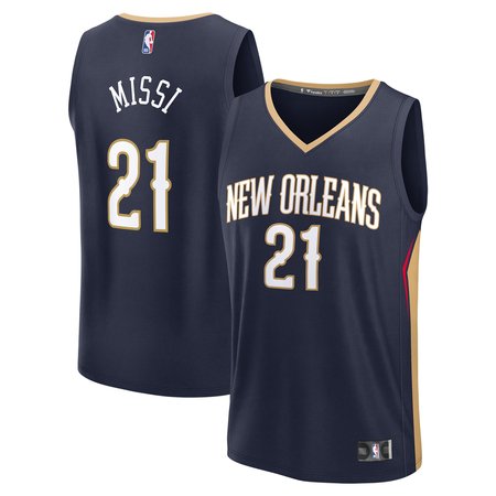 Youth New Orleans Pelicans Yves Missi Navy 2024 NBA Draft Fast Break Player Jersey - Icon Edition