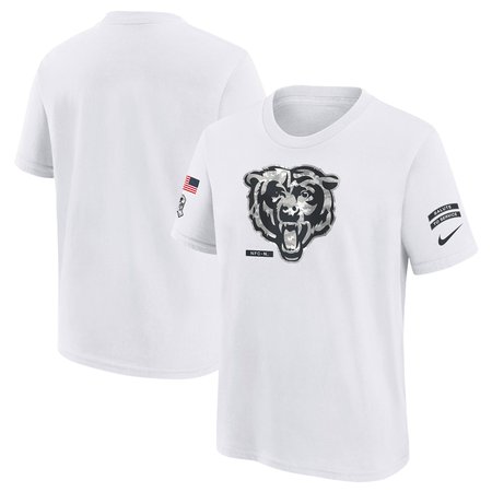 Youth Chicago Bears Nike White 2024 Salute To Service T-Shirt