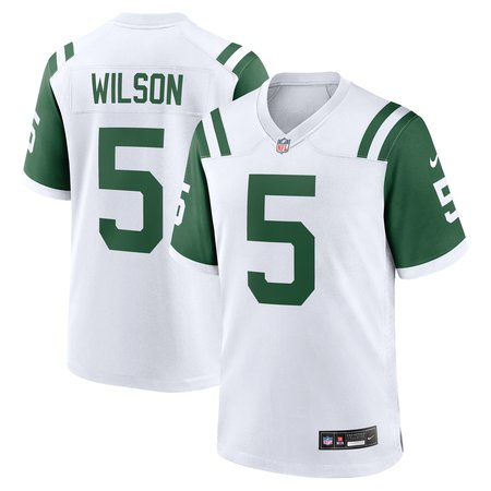 Men's New York Jets Garrett Wilson Nike White Classic Alternate Game Jersey