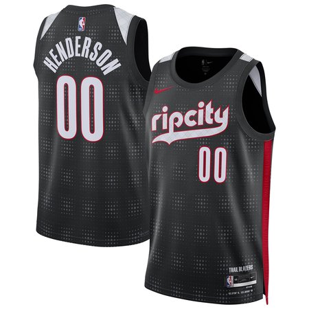 Unisex Portland Trail Blazers Scoot Henderson Nike Black 2024/25 Swingman Player Jersey - City Edition