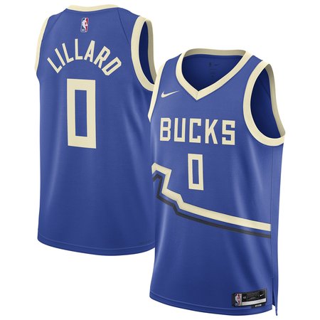 Unisex Milwaukee Bucks Damian Lillard Nike Royal 2024/25 Swingman Player Jersey - City Edition