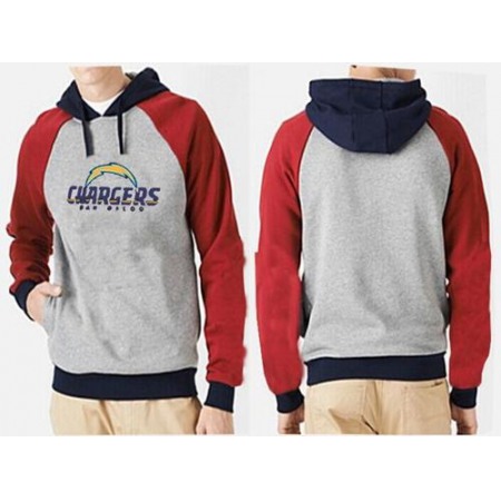 San Diego Chargers Authentic Logo Pullover Hoodie Grey & Red