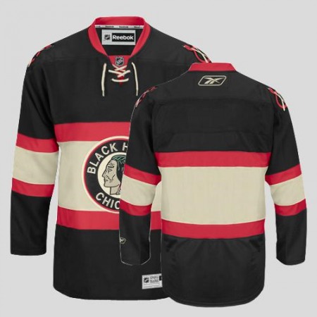 Blackhawks Blank Stitched Black New Third NHL Jersey